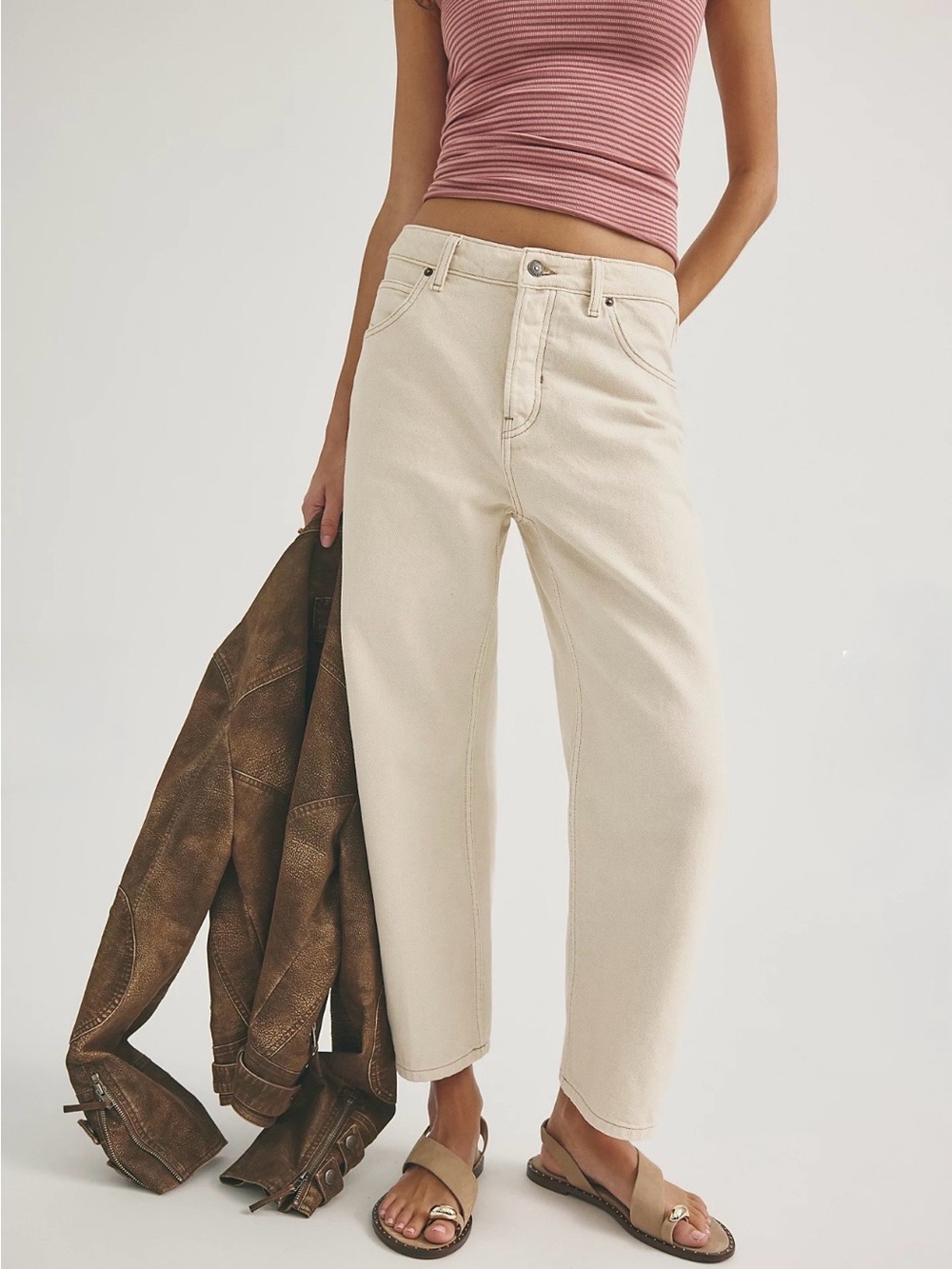 WE THE FREE | Deep Trance Dropped Boyfriend Jeans in Casual Khaki, Size 27